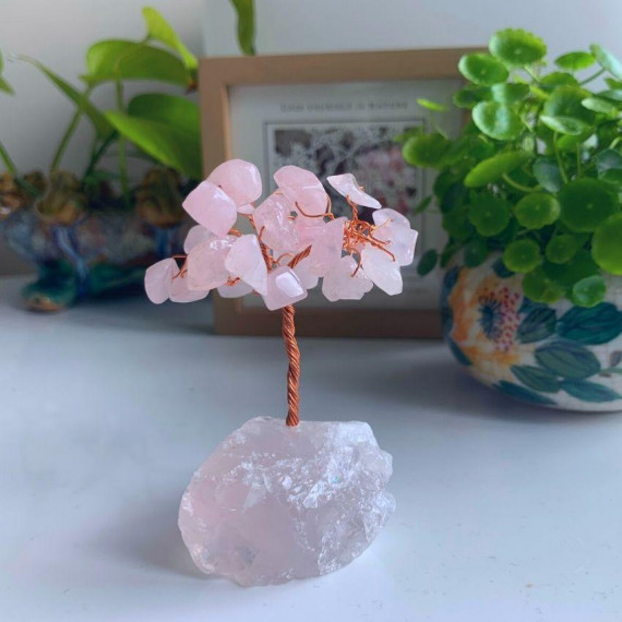 Rose Quartz Peach Blossom Tree (Pink Quartz Base)